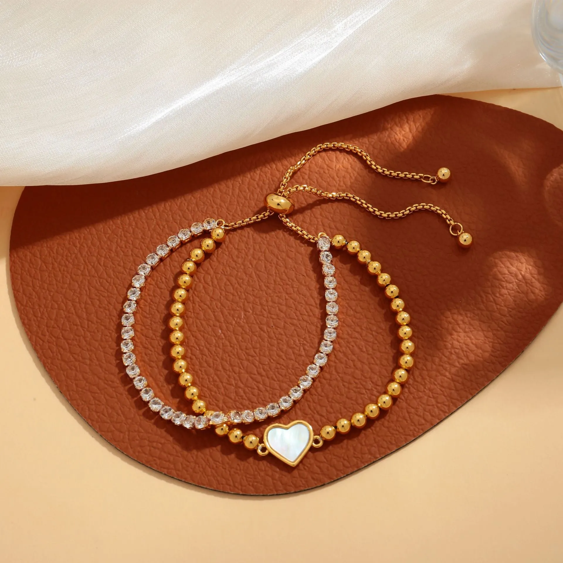 Style Design Hand Jewelry Stacked Chain Splicing Chain Love Bracelet Premium 18K Gold Bracelet sold by Maiden-Art product image thumbnail 3
