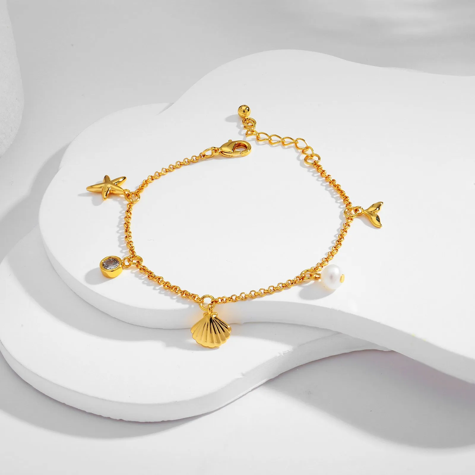 European and American Cross-border Fashion Personalized Ocean Necklace Summer Bracelet Women's Exquisite New Gift Jewelry High-end Bracelet sold by Maiden-Art product image thumbnail 3