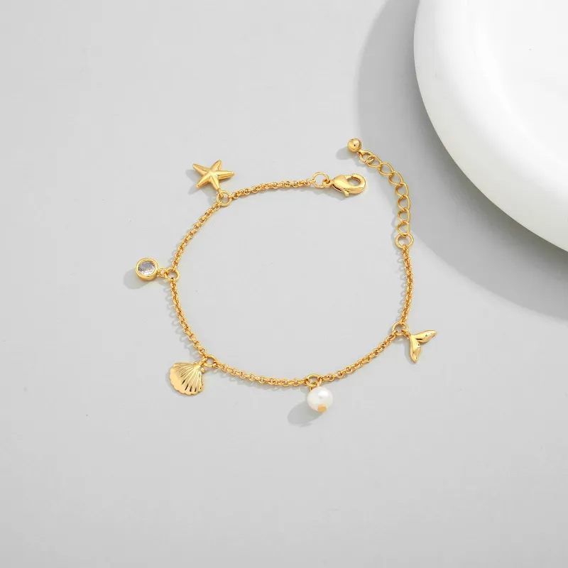 European and American Cross-border Fashion Personalized Ocean Necklace Summer Bracelet Women's Exquisite New Gift Jewelry High-end Bracelet made by Maiden-Art