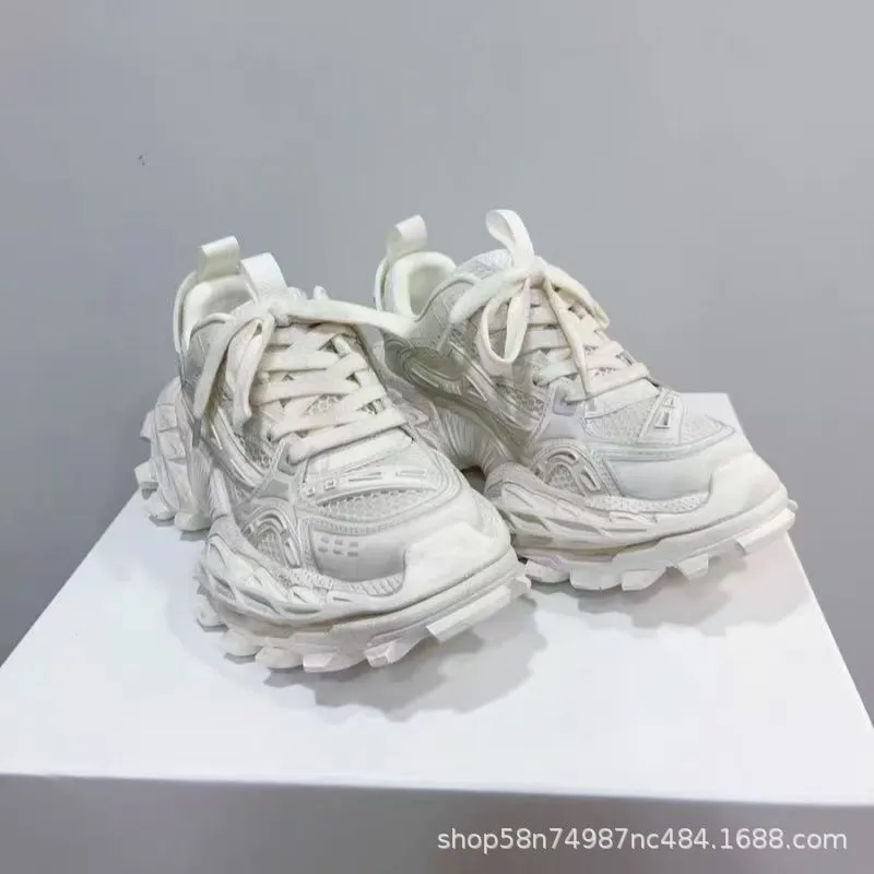 European Genuine Leather Height-Increasing Dad Shoes For Men Popular High-End Men's Shoes Color-Blocked Mesh Thick-Soled Casual Shoes sold by Maiden-Art product image thumbnail 4