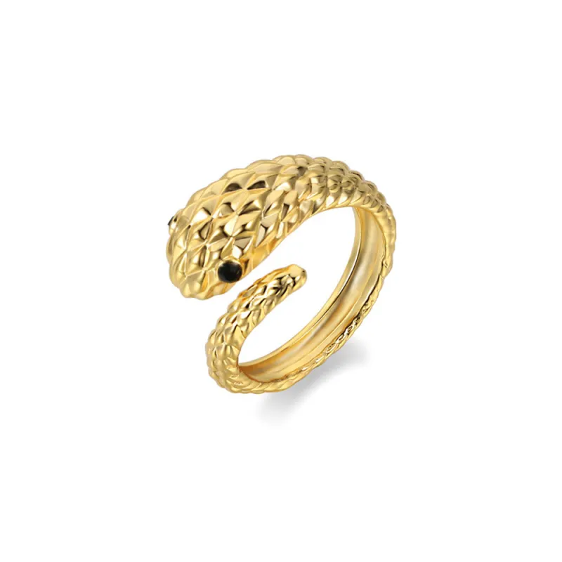 European and American Ring Snake-Shaped Women's Fashion Fashion Fashion Cool Style Personality Design Cold Pattern ins Small Snake Ring Plain Ring made by Maiden-Art