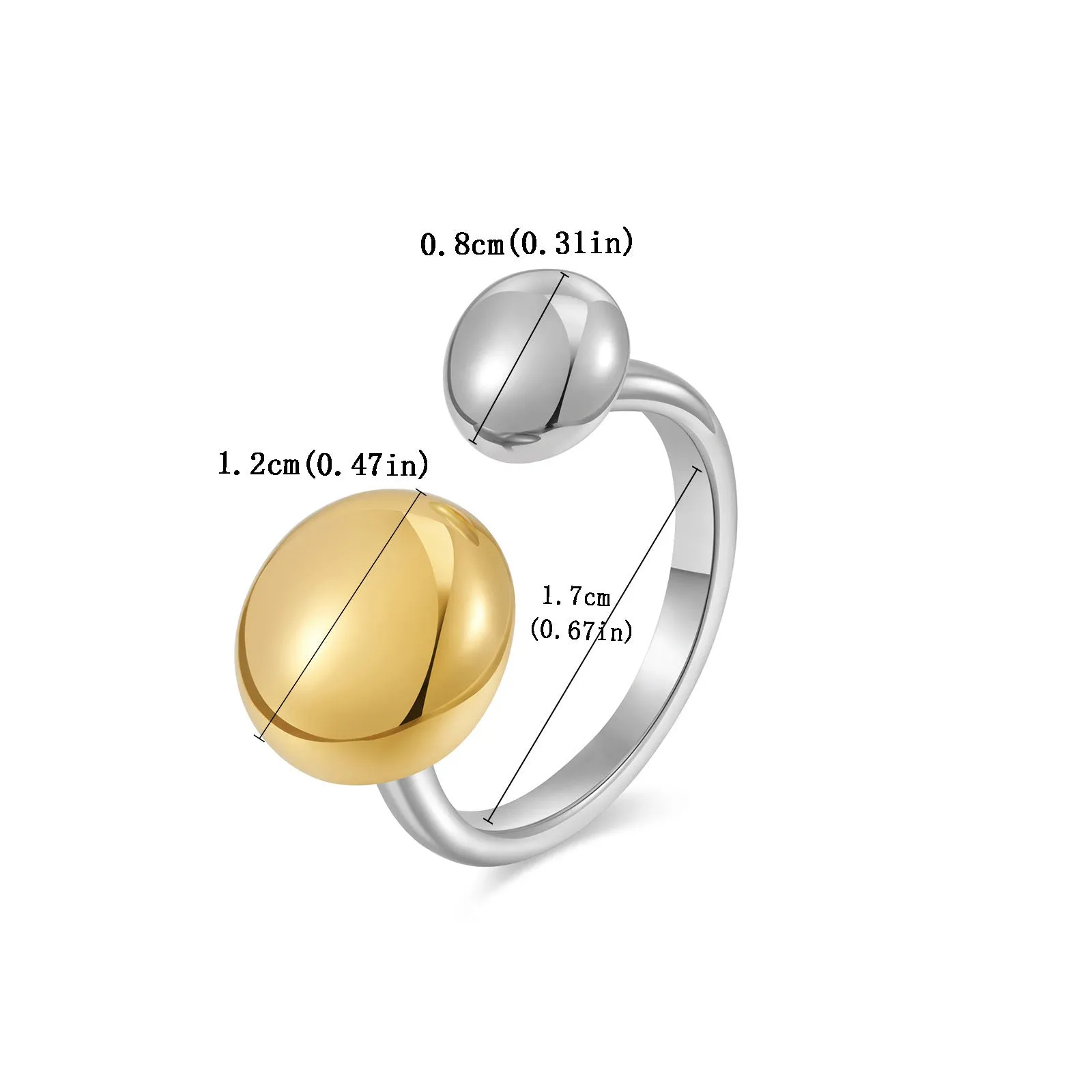 Europe and the United States cross-border new small size round cake ring personality exaggerated high sense 18K gold open ring women sold by Maiden-Art product image thumbnail 2