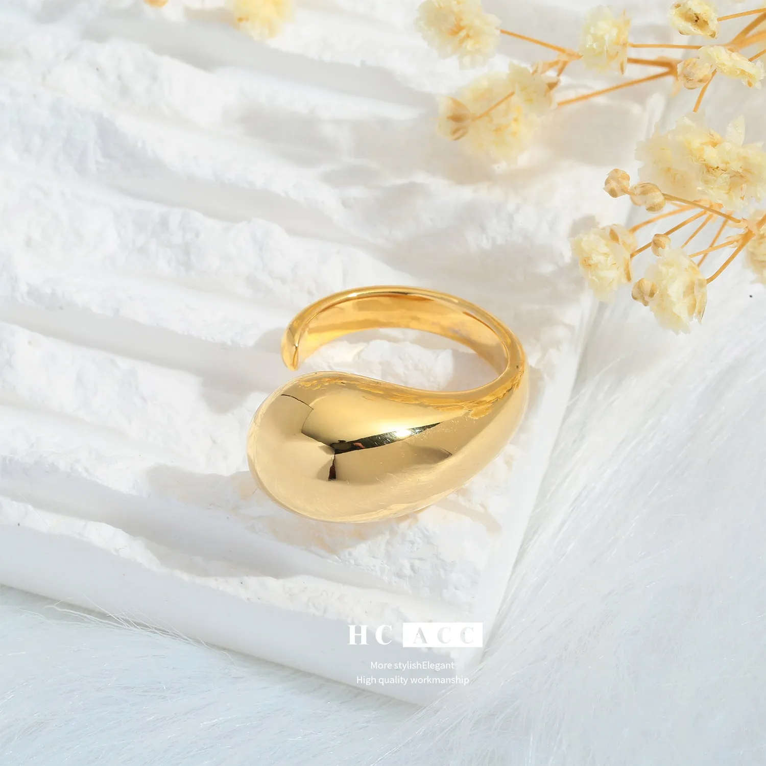 Fashion Irregular Ring Niche Design European and American Style Open Ring Women's Light Luxury High-end Ins Style Ring sold by Maiden-Art product image thumbnail 2
