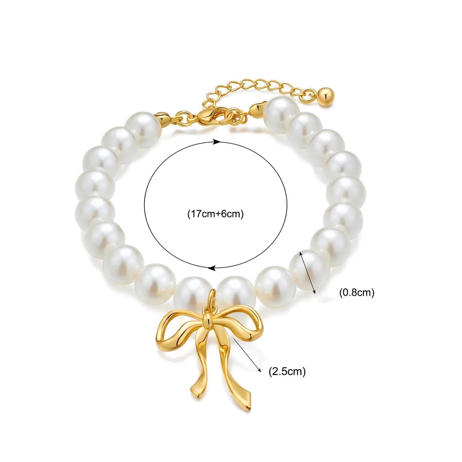 European and American Style Light Luxury Niche High-end Bowknot Pendant Pearl Bracelet Women's Retro Elegant All-match Jewelry Bracelet sold by Maiden-Art product image thumbnail 5