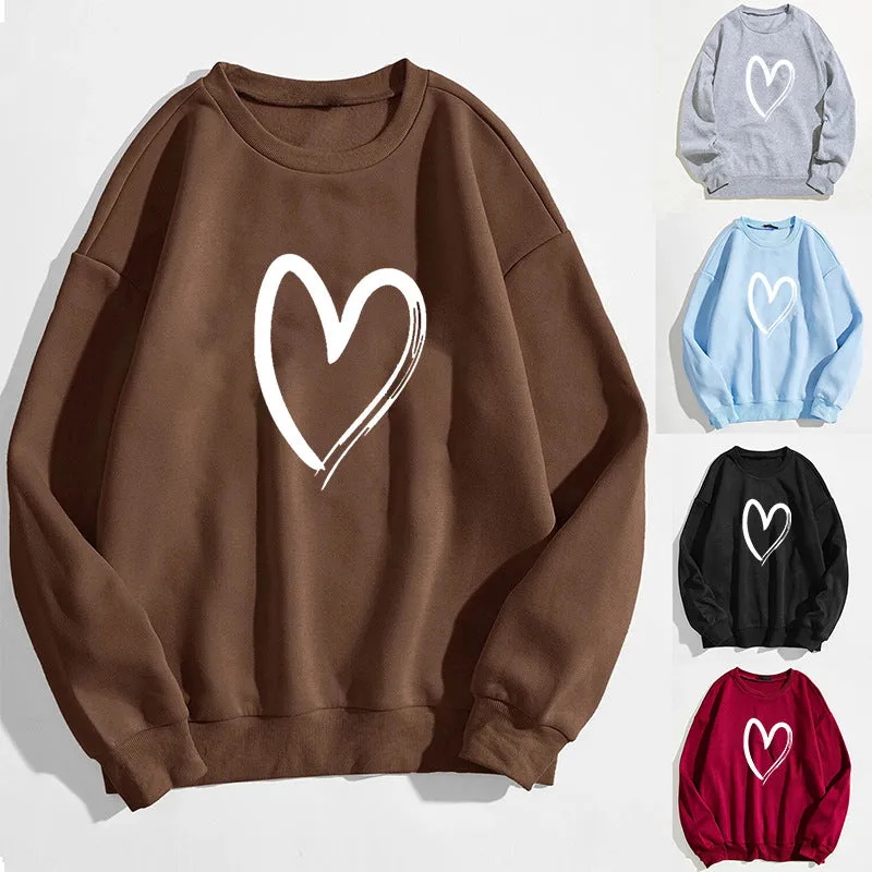 Printed Heart Trendy Sweater For Women made by Maiden-Art