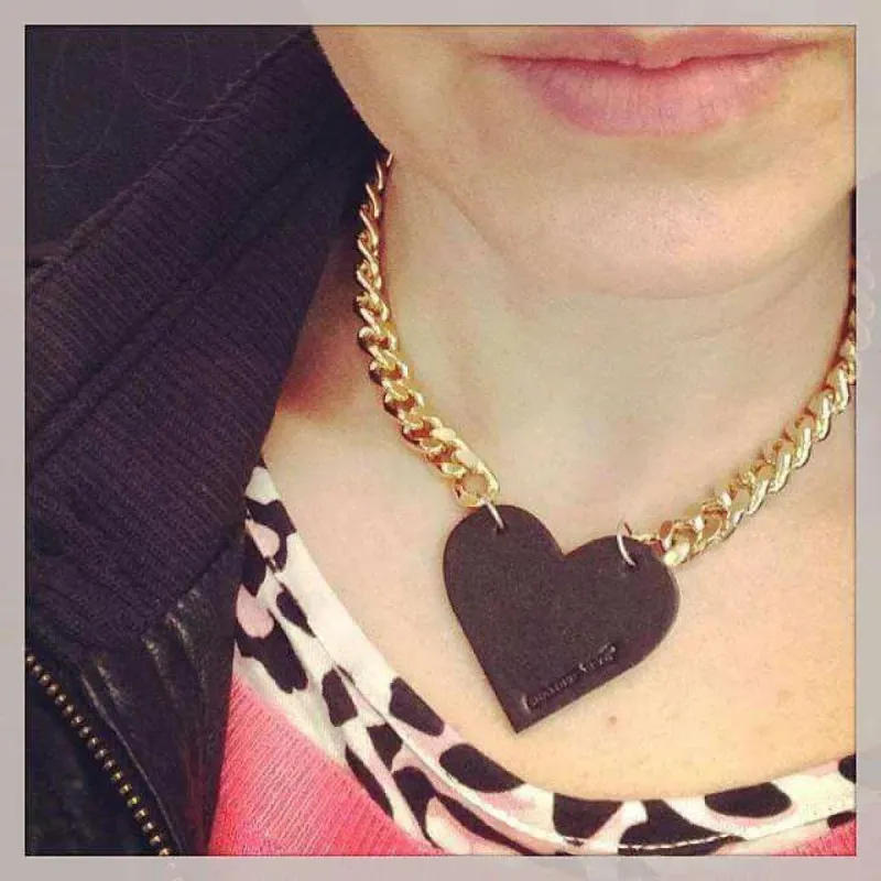 True Leather Heart Necklace sold by Maiden-Art