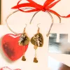 Antique Gold Heart and Cherub Charms Earrings. Cherub Earrings. sold by Maiden-Art