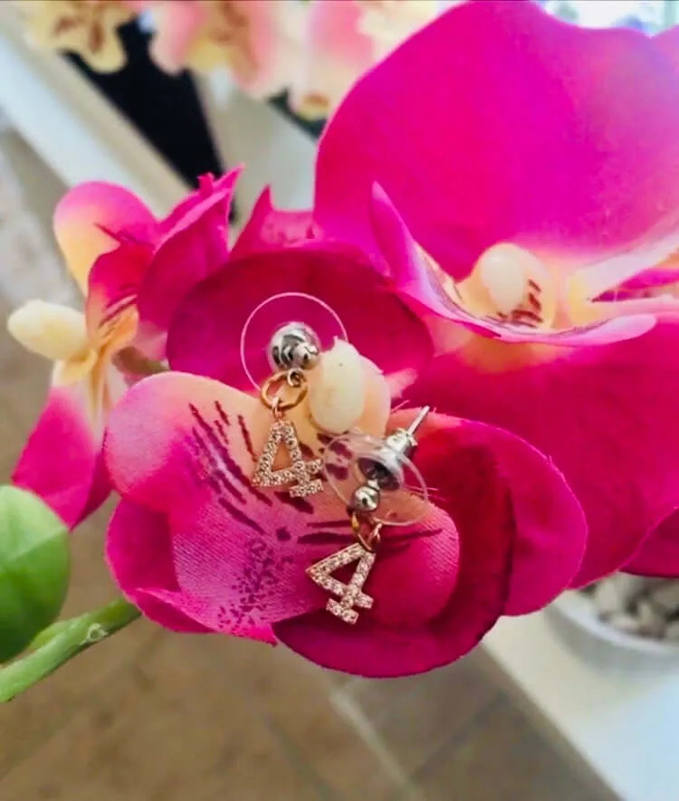 Number Stud Earrings with Rhinestones. sold by Maiden-Art product image thumbnail 3