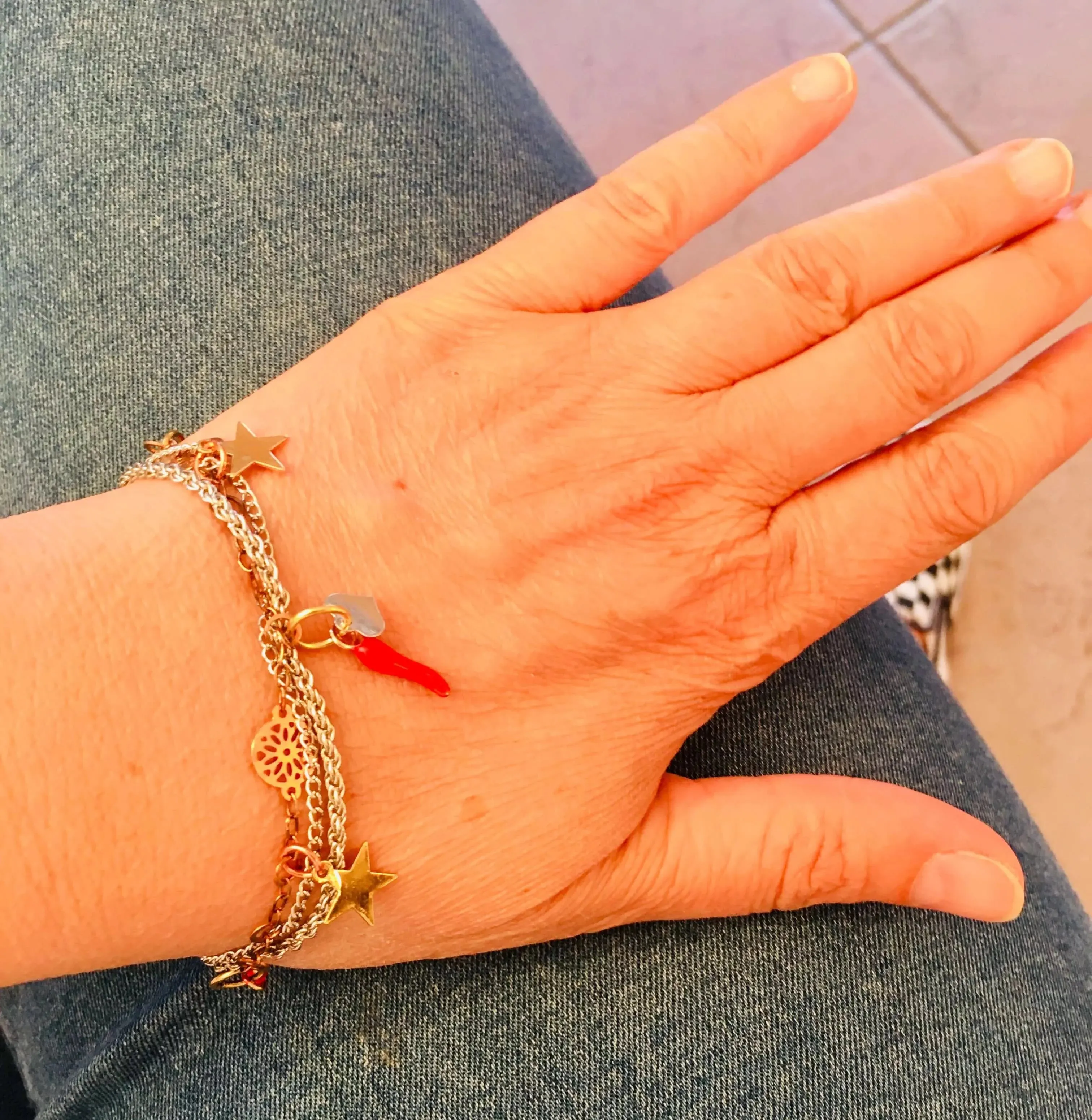 Red horn and gold star bracelet. sold by Maiden-Art product image thumbnail 3