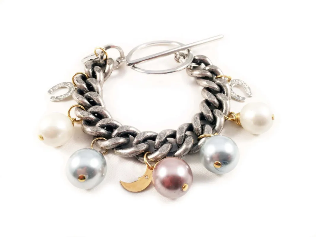 Pearls statement bracelet. Perfect for parties, summer time and gift for her. sold by Maiden-Art