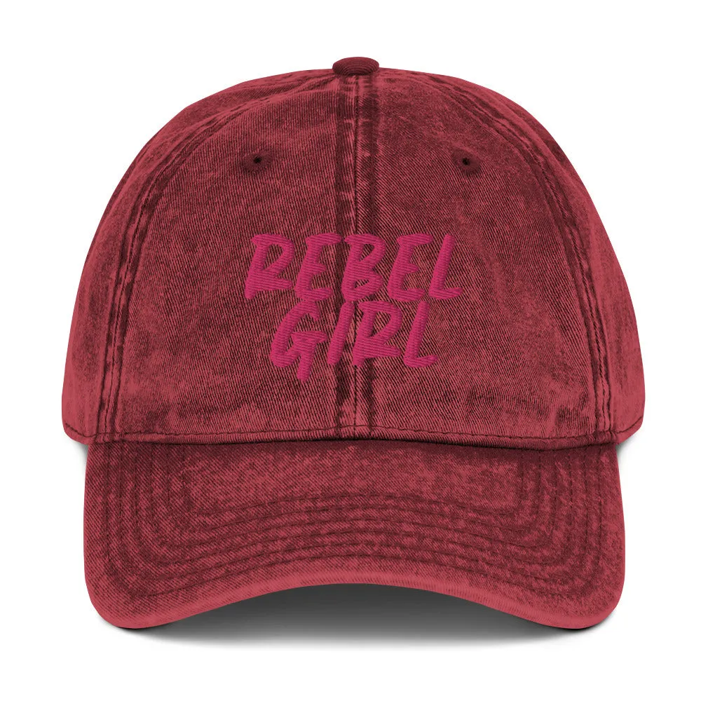 REBEL GIRL Vintage Cotton Twill Cap sold by Maiden-Art