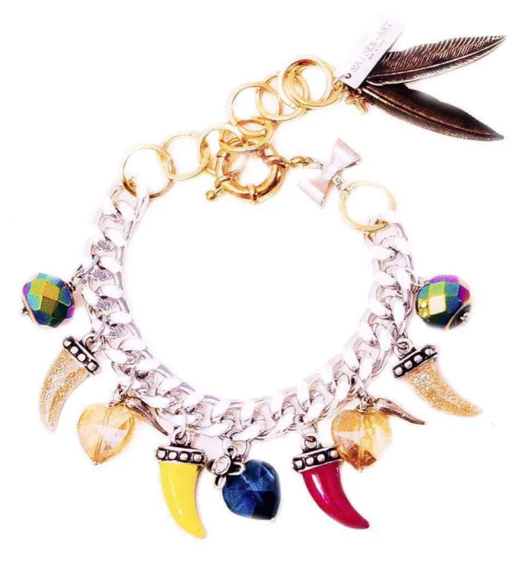 Colorful Horns, Horseshoe, Heart Charm bracelet sold by Maiden-Art