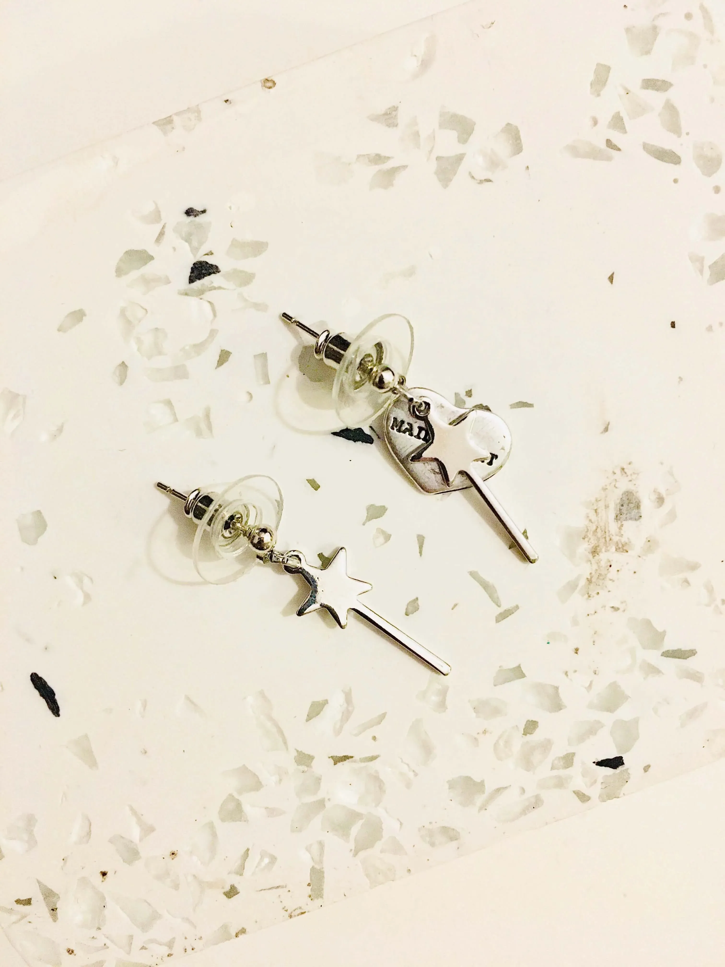 White Gold Magic Wand Stud Earrings sold by Maiden-Art product image thumbnail 3