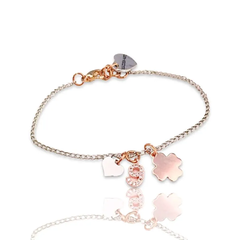 Number Bracelet with Heart and Lucky Charms. sold by Maiden-Art