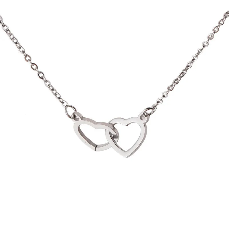 Double Heart Name Necklace sold by Maiden-Art product image thumbnail 4
