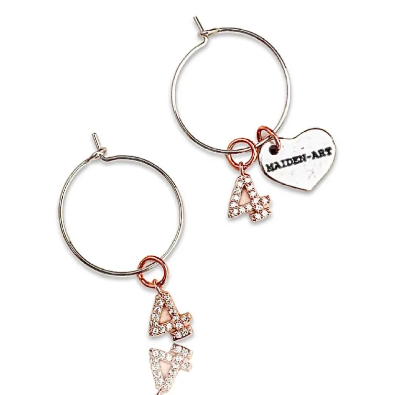 Number hoop earrings in silver, rose gold and rhinestones. sold by Maiden-Art