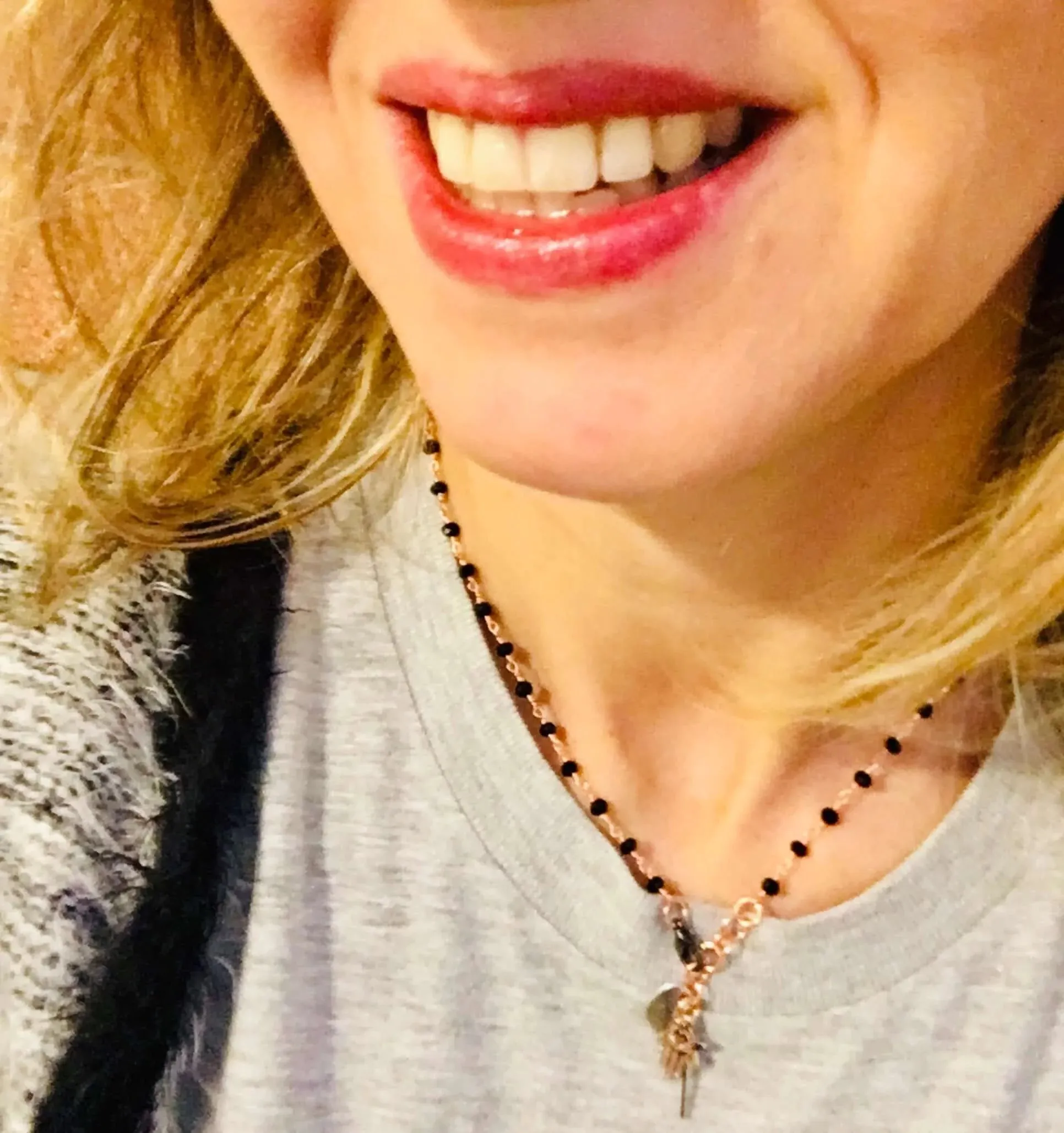 Rosary Necklace with Magic Wand and Hamsa Charm sold by Maiden-Art product image thumbnail 3