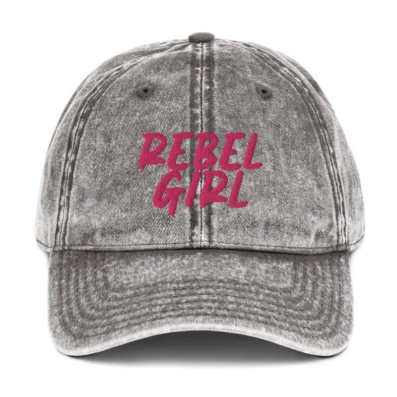 REBEL GIRL Vintage Cotton Twill Cap sold by Maiden-Art