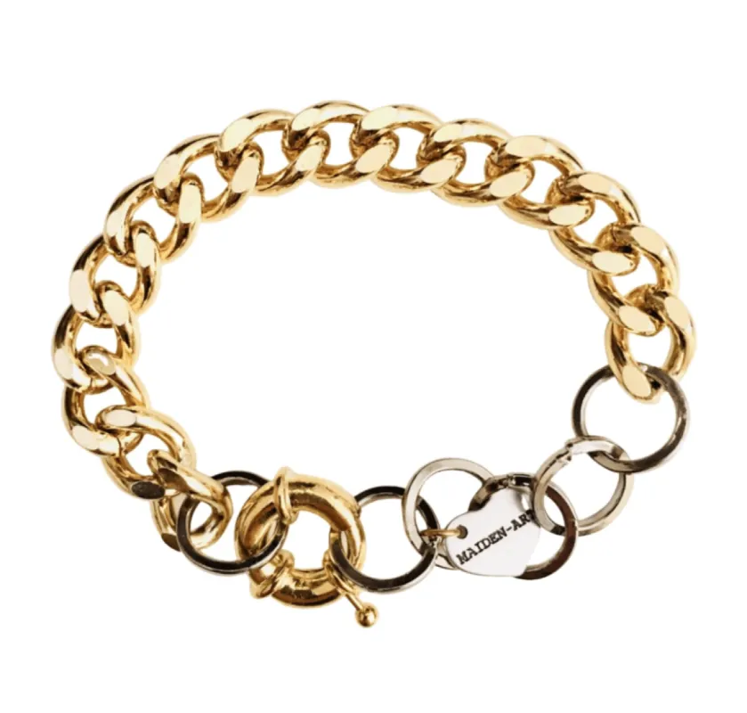 18kt Gold plated Curb chain bracelet and rudder clasp. Gold Curb Chain Bracelet. sold by Maiden-Art