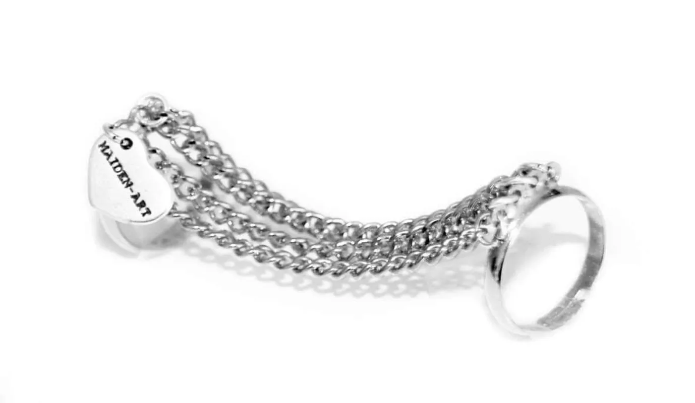 Double rings with silver chains sold by Maiden-Art