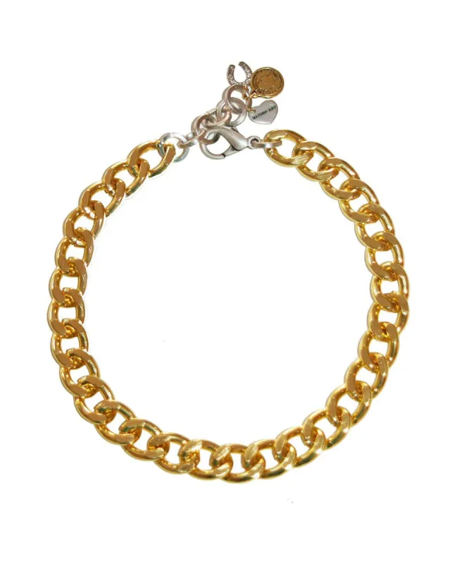 Gold chain choker with charms sold by Maiden-Art