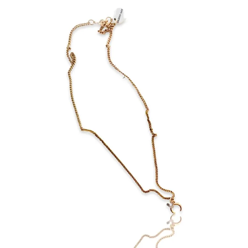 Crescent Moon Necklace in Gold. sold by Maiden-Art