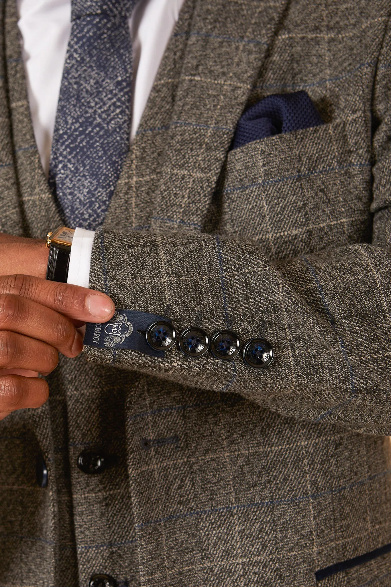 SCOTT - Grey Tweed Check Two Piece Suit sold by Marc Darcy product image thumbnail 2