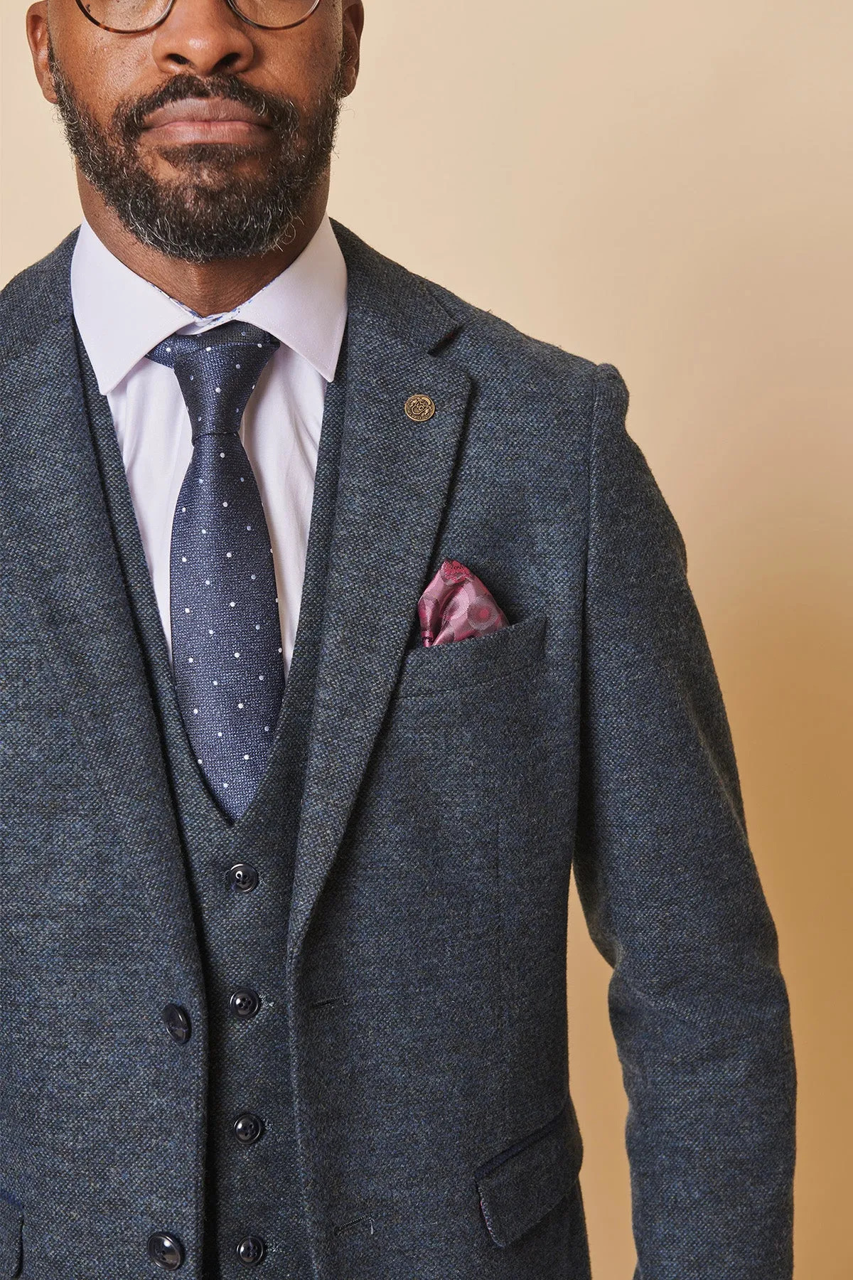 MARLOW - Blue Tweed Blazer sold by Marc Darcy product image thumbnail 3