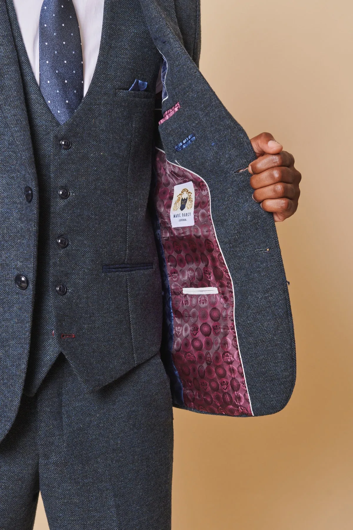 MARLOW - Blue Tweed Blazer sold by Marc Darcy product image thumbnail 5