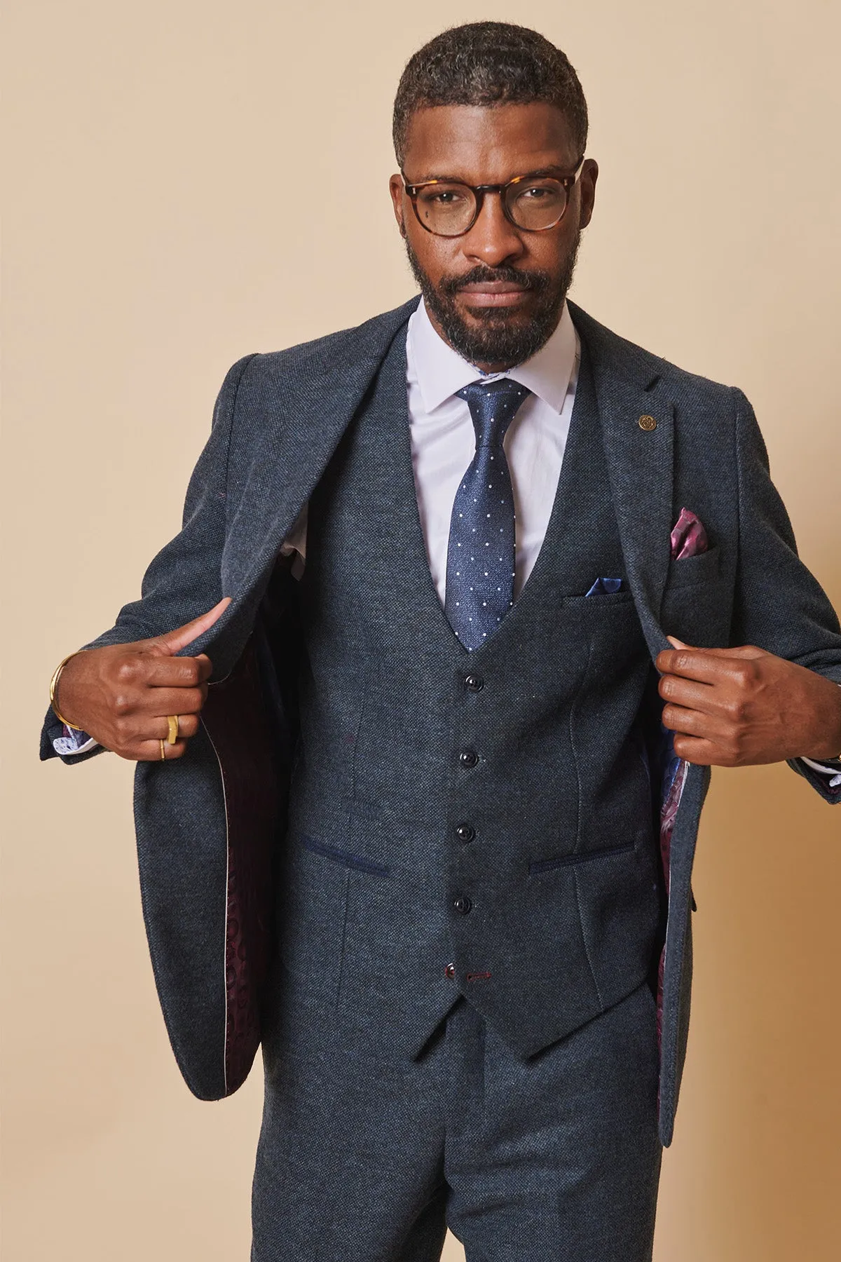 MARLOW - Blue Tweed Blazer sold by Marc Darcy product image thumbnail 2