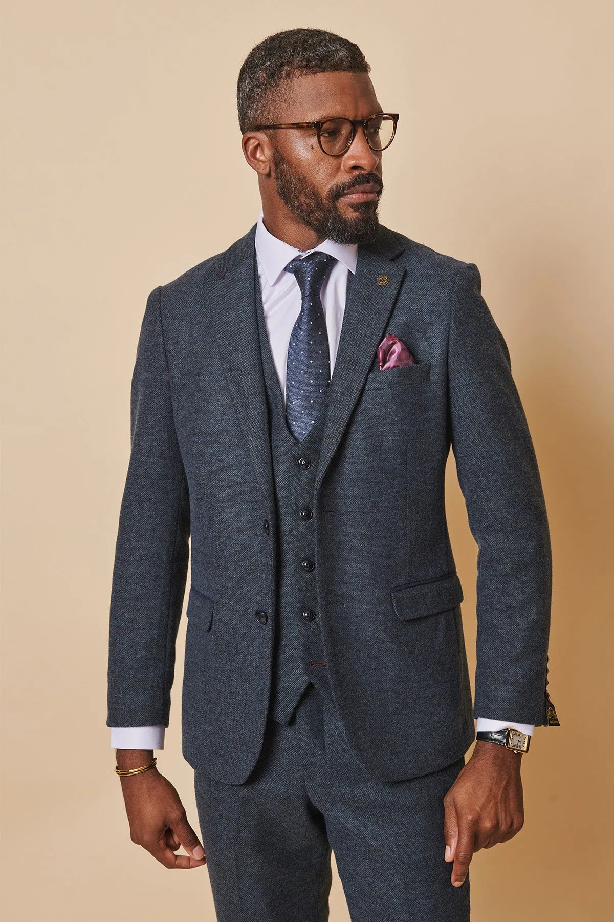 MARLOW - Blue Tweed Blazer sold by Marc Darcy