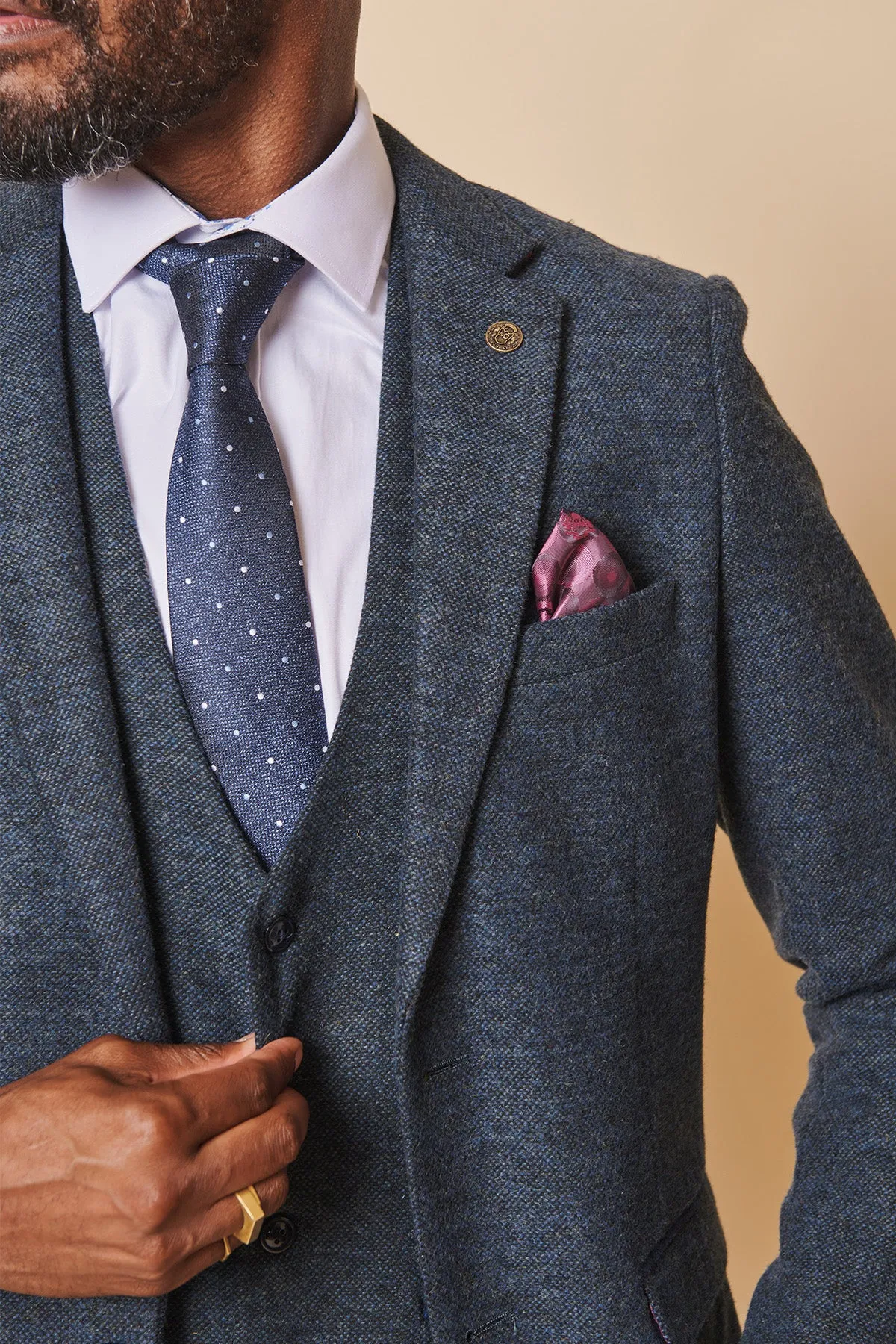MARLOW - Blue Tweed Blazer sold by Marc Darcy product image thumbnail 4
