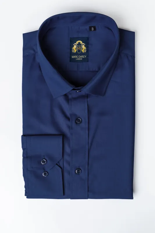 CARTER - Blue Long Sleeve Shirt made by Marc Darcy