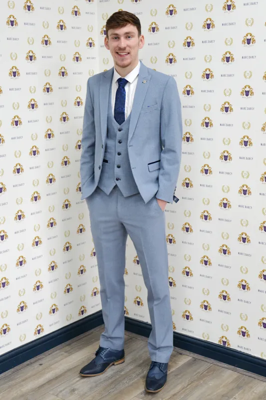 Everton Midfielder James Garner in Bromley Sky Three Piece Suit sold by Marc Darcy
