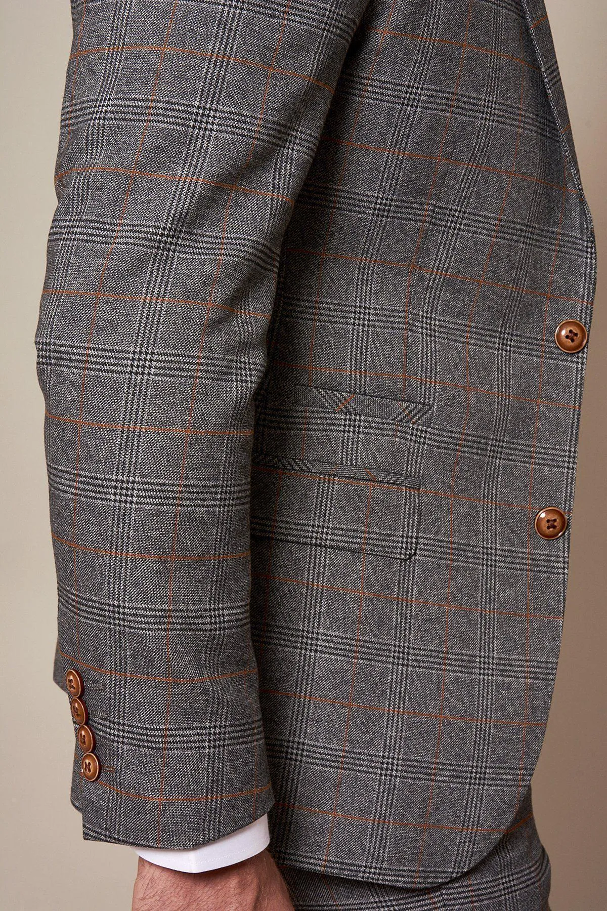 Blogger Style | JENSON Grey Check Suit As Worn By Gurj Sohanpal sold by Marc Darcy product image thumbnail 4