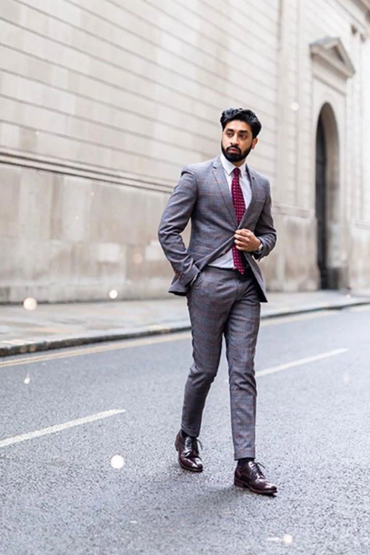Blogger Style | JENSON Grey Check Suit As Worn By Gurj Sohanpal sold by Marc Darcy