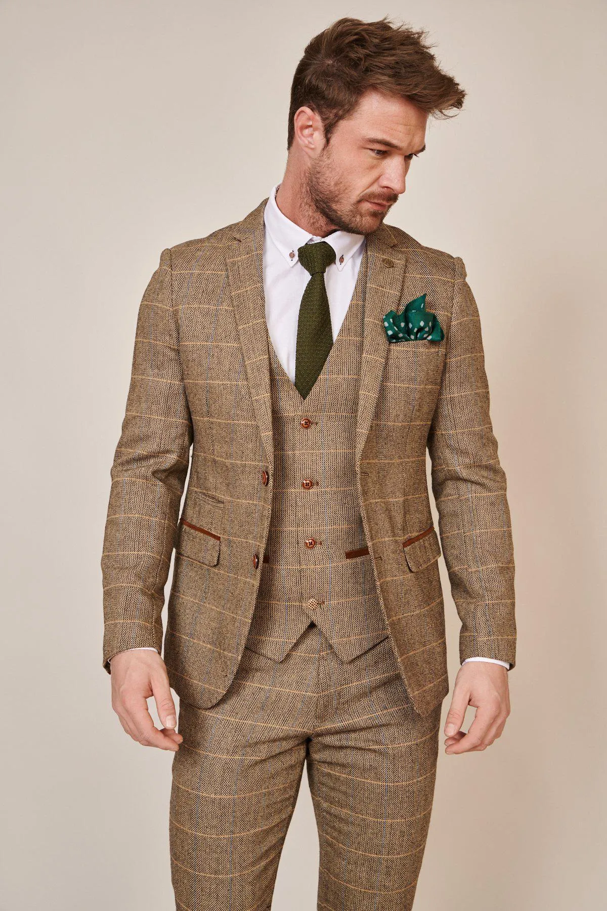 Leyton Orient manager Richie Wellens in Ted Tan Tweed Blazer & Waistcoat sold by Marc Darcy product image thumbnail 2
