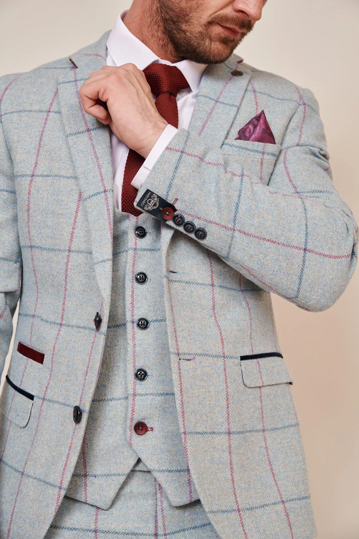 NICOLAS - Sky Check Tweed Blazer sold by Marc Darcy product image thumbnail 3