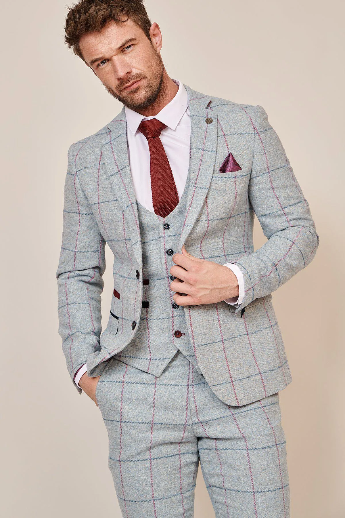 NICOLAS - Sky Check Tweed Blazer sold by Marc Darcy