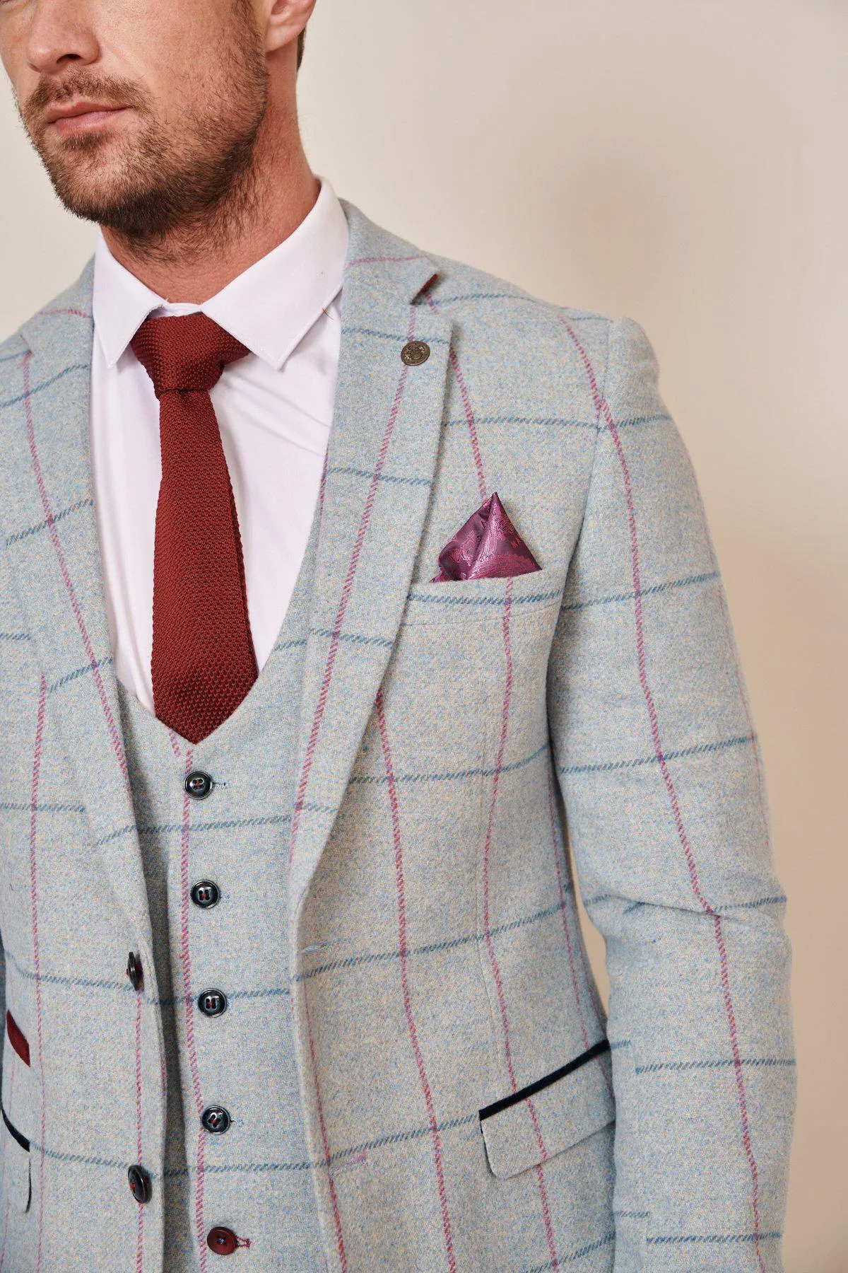 NICOLAS - Sky Check Tweed Blazer sold by Marc Darcy product image thumbnail 5