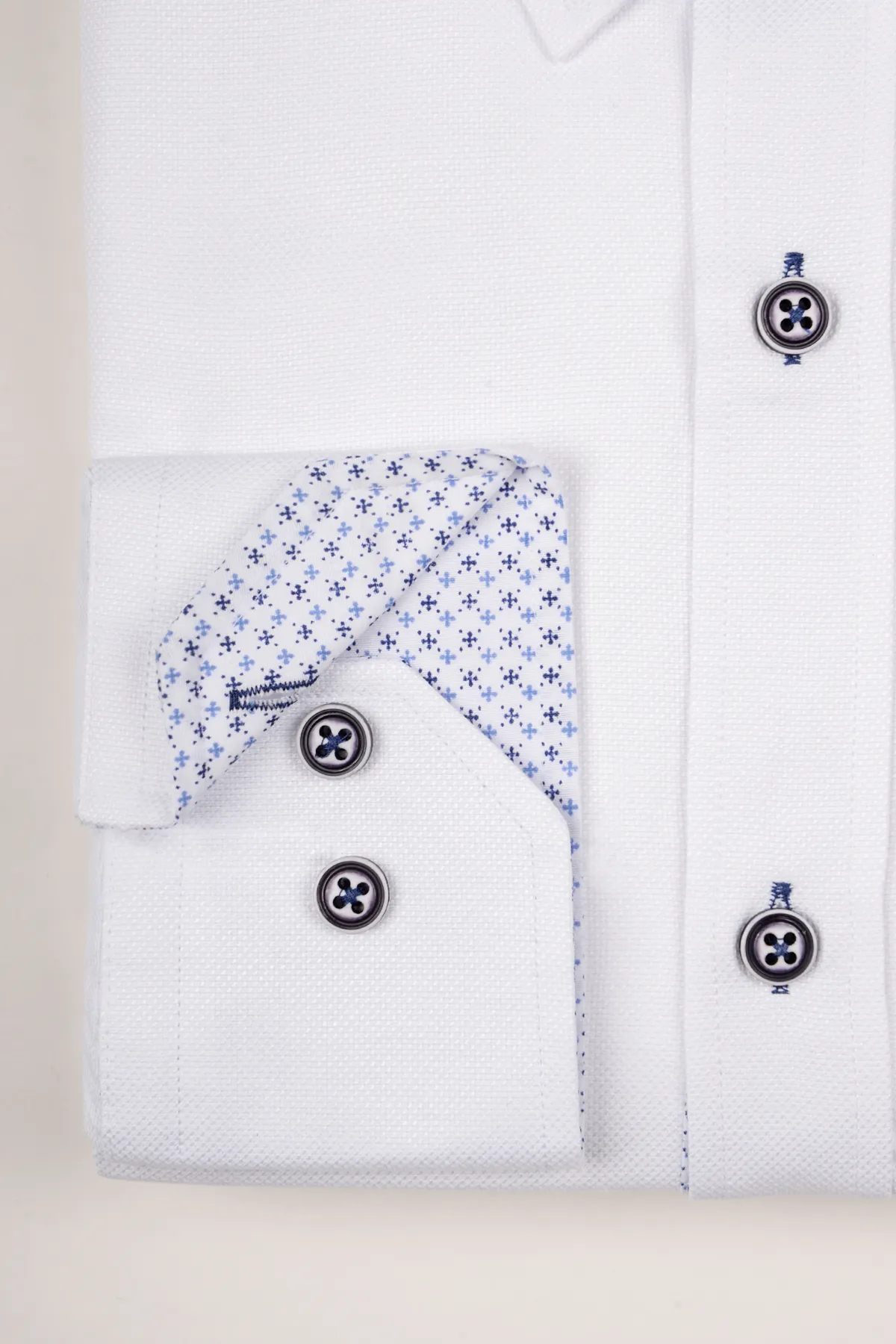 CHARLIE - White Oxford Shirt With Blue Buttons sold by Marc Darcy product image thumbnail 5