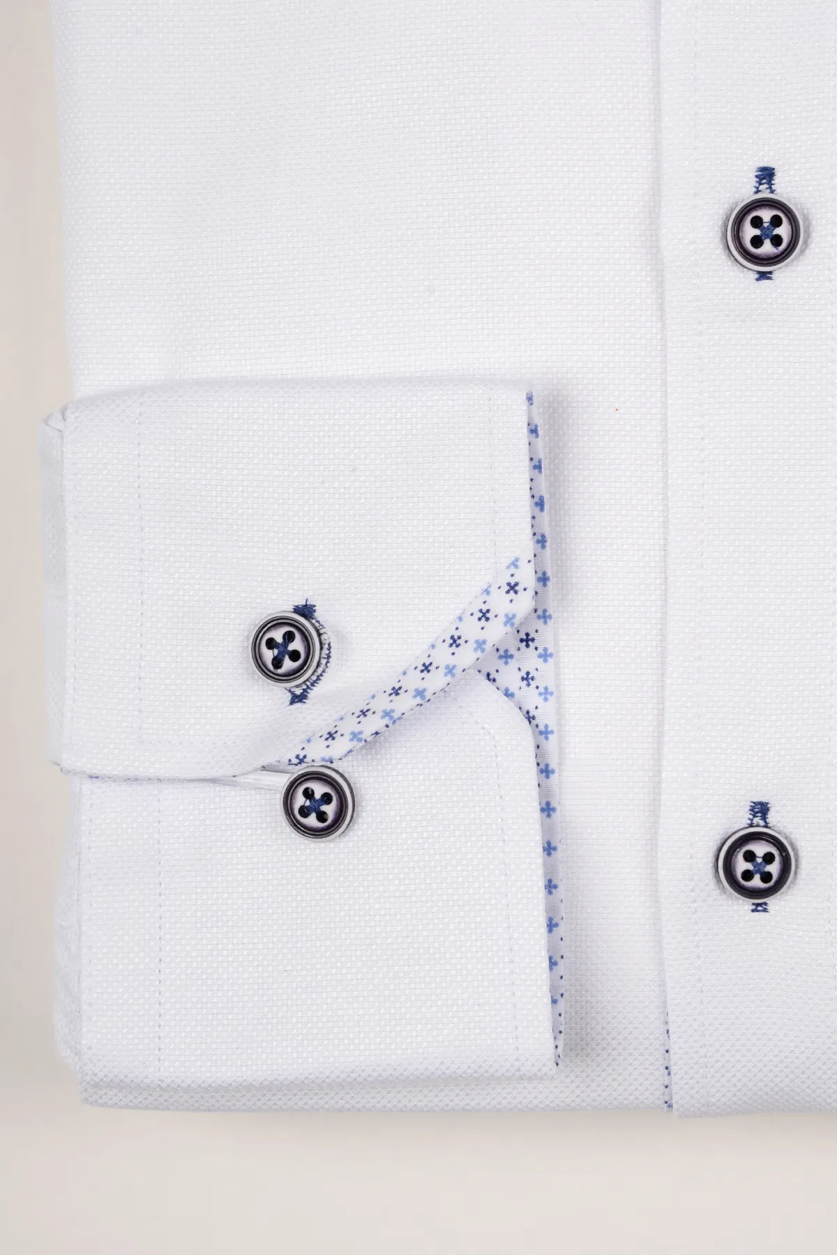 CHARLIE - White Oxford Shirt With Blue Buttons sold by Marc Darcy product image thumbnail 4
