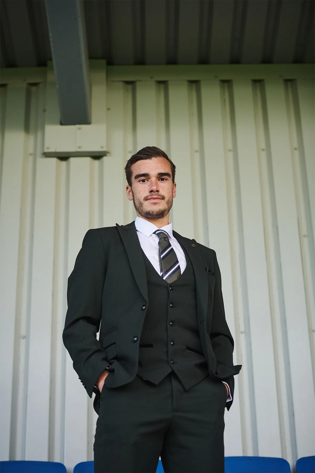 The Leicester City F.C. Collection - BROMLEY Olive Green Check Suit As Worn By Harry Winks sold by Marc Darcy product image thumbnail 2
