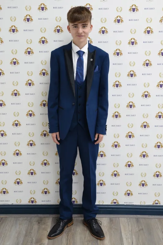 Coronation Streets Liam Connor (Charlie Wrenshall) In DALTON Royal Blue Tux Suit sold by Marc Darcy