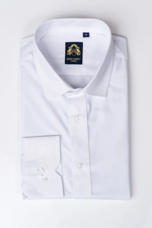 CARTER - White Long Sleeve Shirt made by Marc Darcy