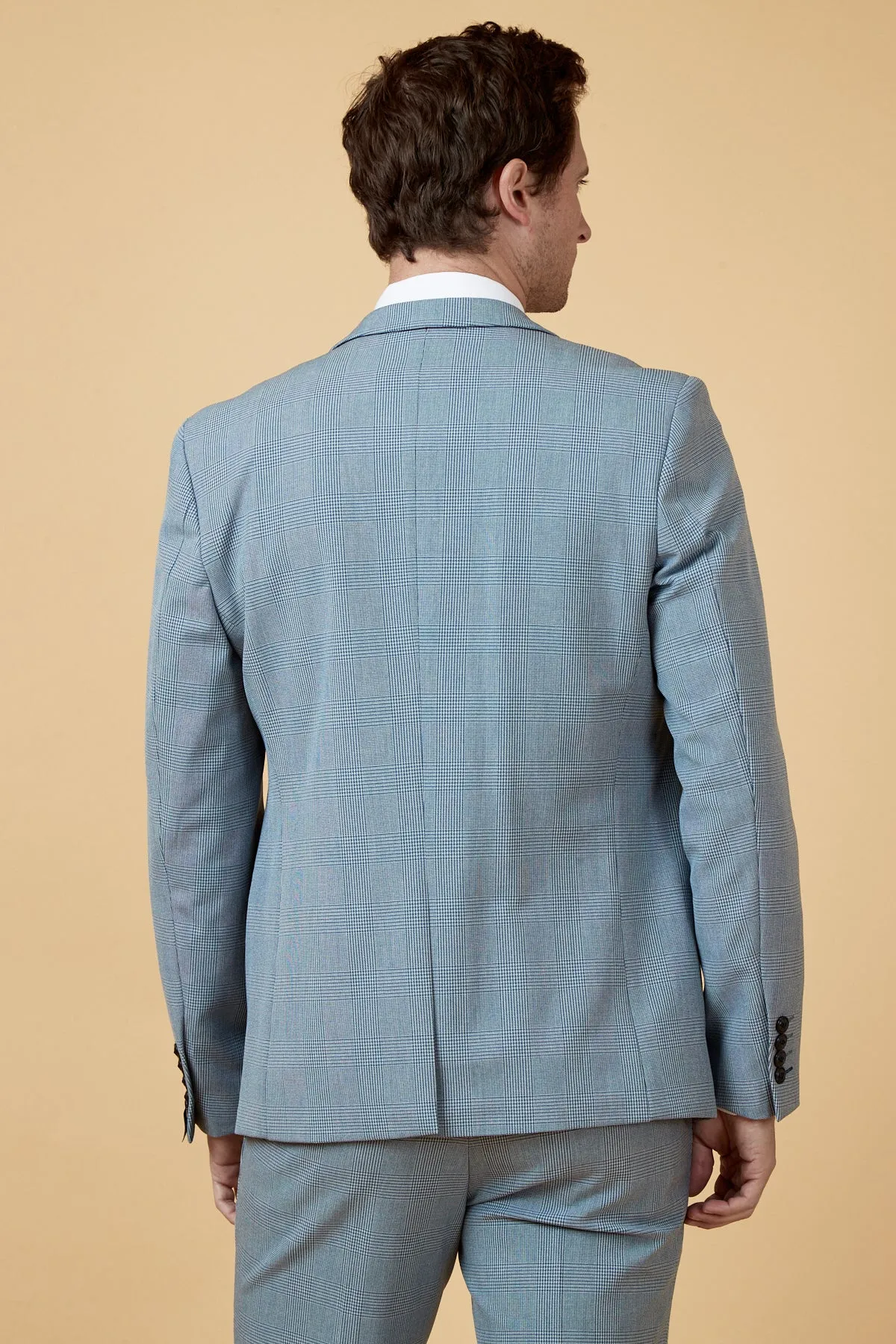 BROMLEY - Sky Blue Check Two Piece Suit sold by Marc Darcy product image thumbnail 3