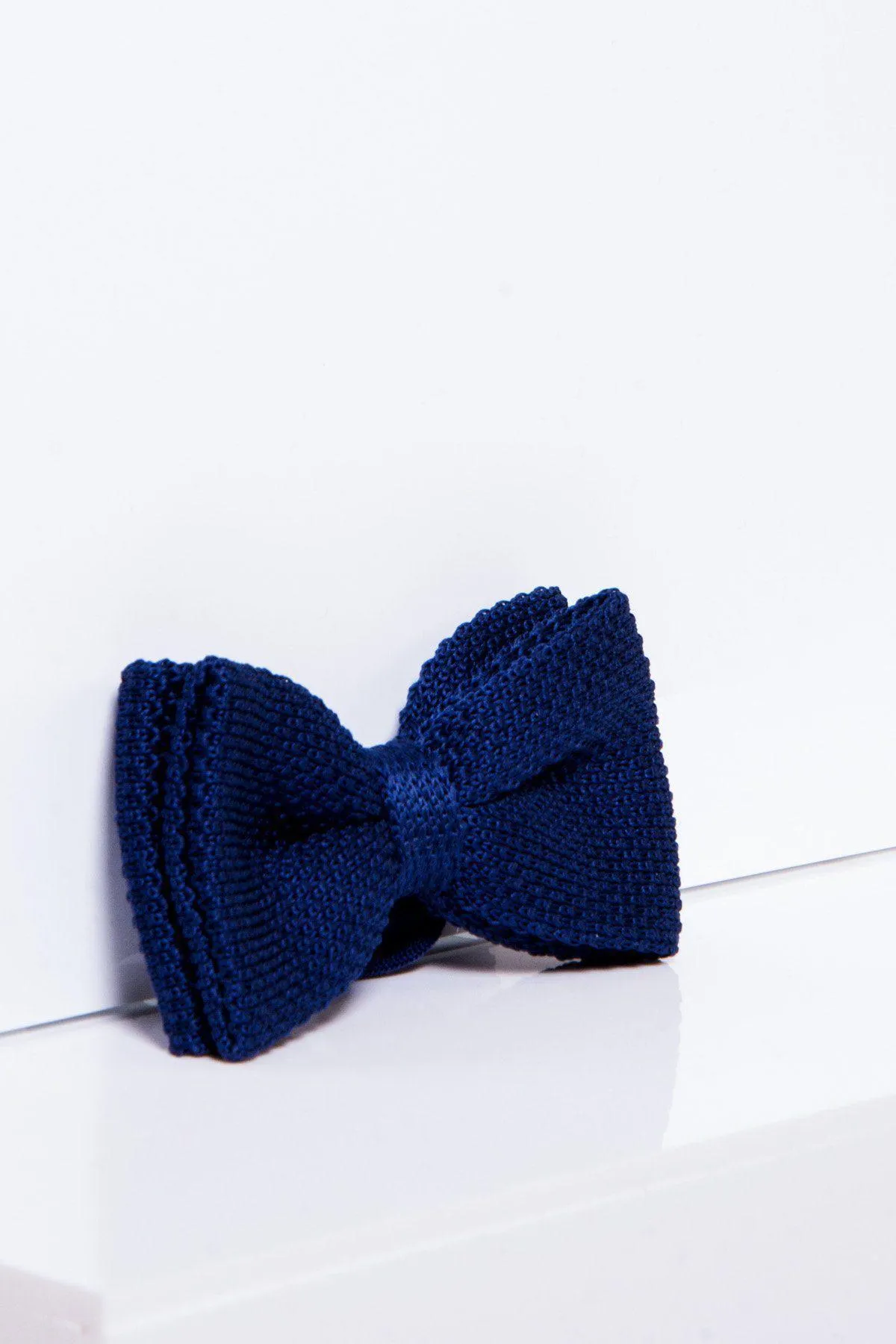 KB - Knitted Double Layer Bow Tie In Royal Blue sold by Marc Darcy