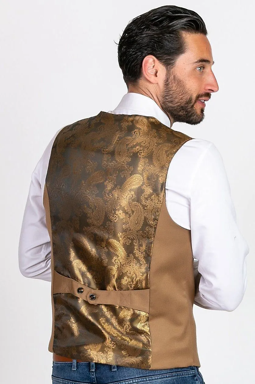 KELLY - Tan Single Breasted Waistcoat sold by Marc Darcy product image thumbnail 2