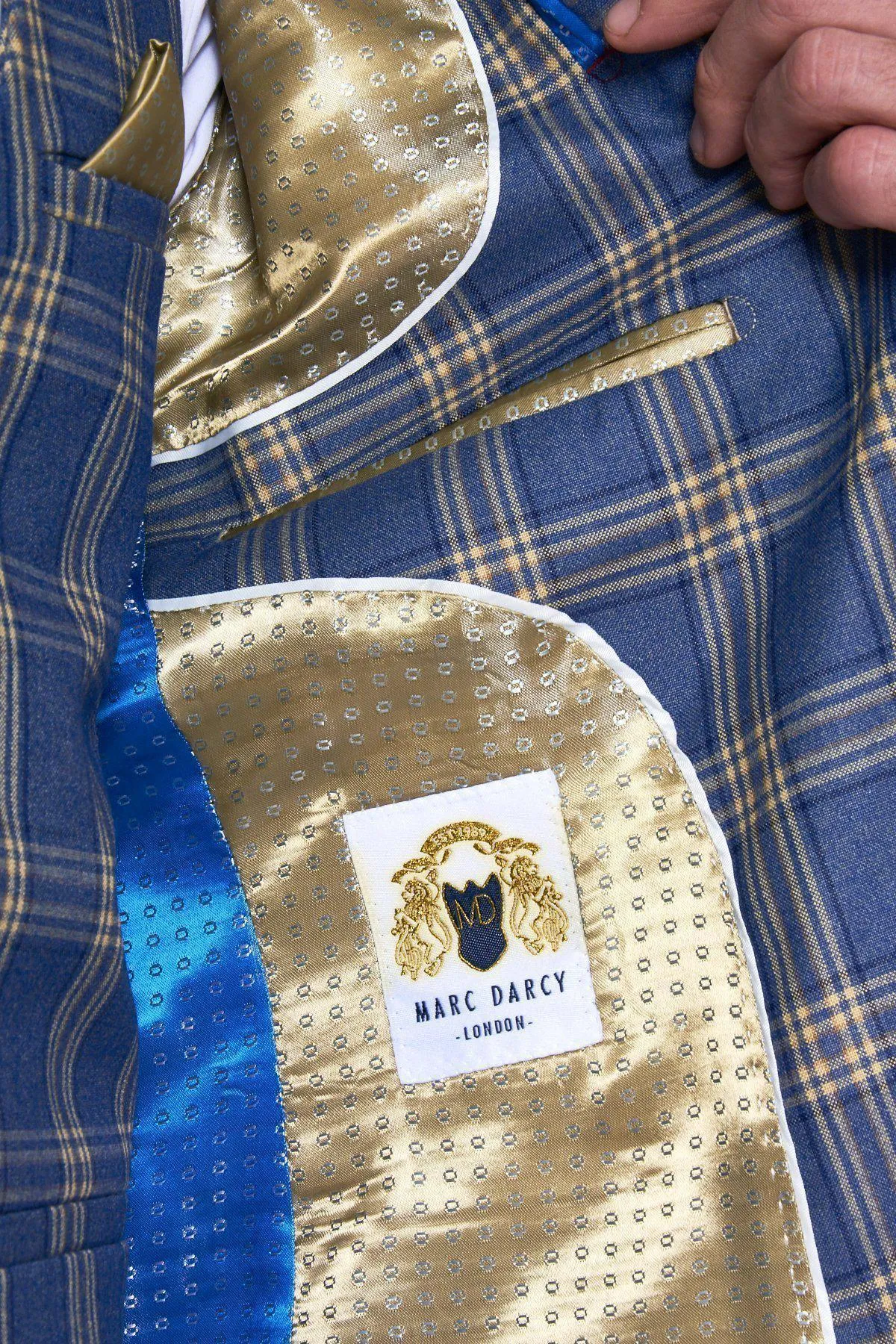 TONY - Blue Yellow Check Blazer sold by Marc Darcy product image thumbnail 2