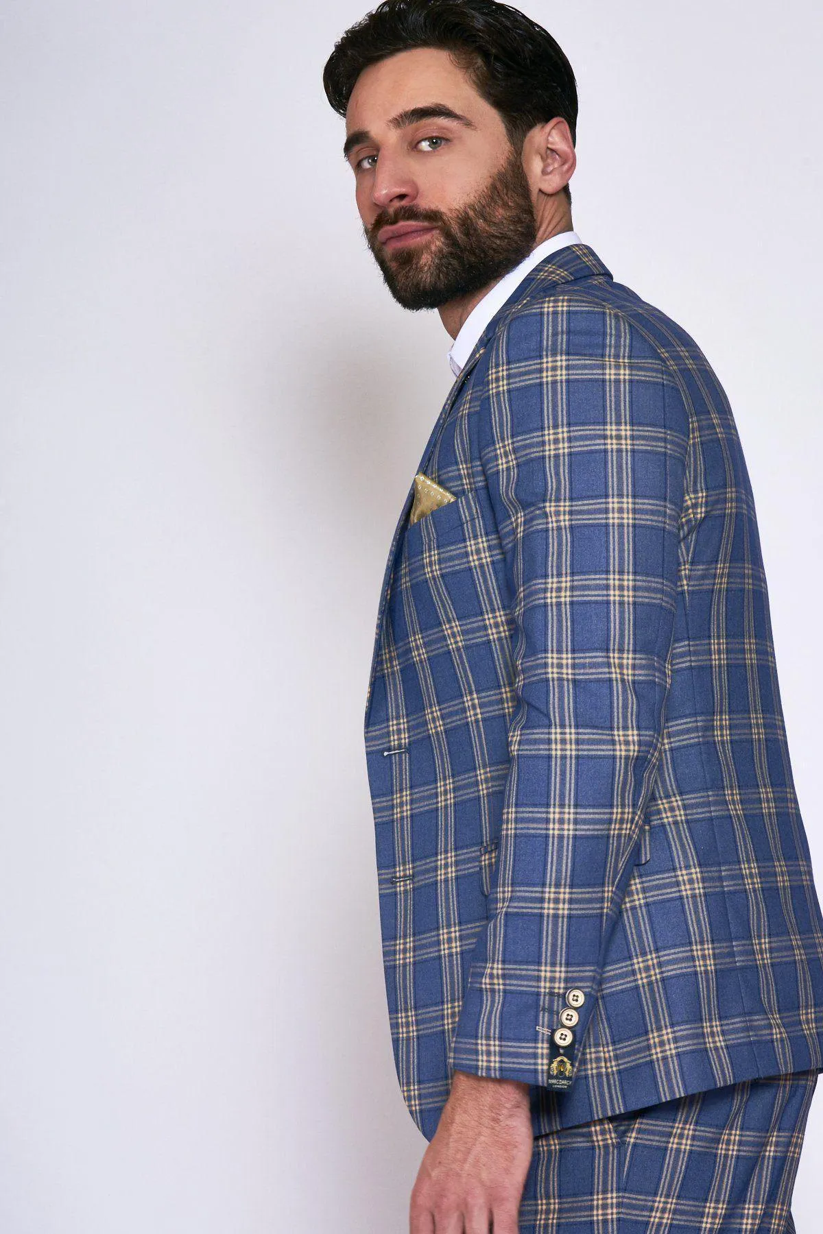 TONY - Blue Yellow Check Blazer sold by Marc Darcy product image thumbnail 3